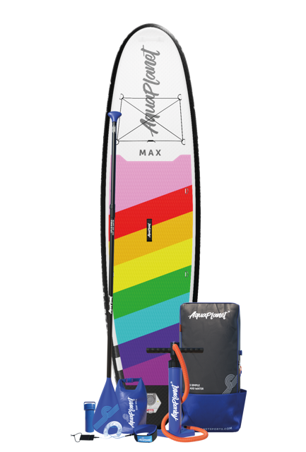 Aquaplanet MAX 10'6″ Opblaasbaar SUP Board Pakket - Regenboog