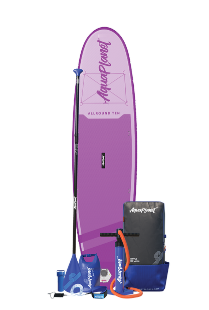 Aquaplanet ALLROUND TEN 10 'opblaasbaar paddleboard-pakket - paars