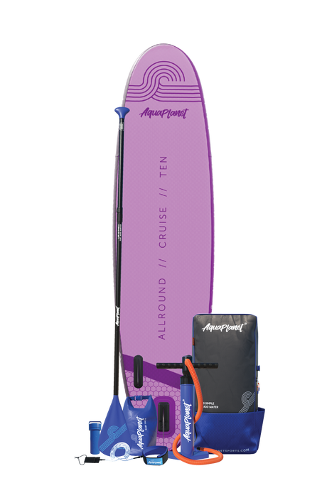 Aquaplanet ALLROUND TEN 10 'opblaasbaar paddleboard-pakket - paars
