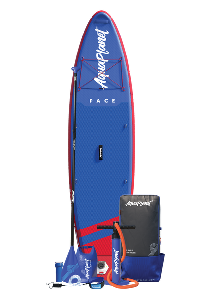 Aquaplanet PACE 10'6″ Opblaasbaar SUP Board Pakket - Rood/Blauw